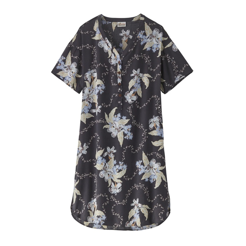 Patagonia NWOT Pataloha Short Sleeve Dress Size L and XL Aloha Spirit Ink Black
